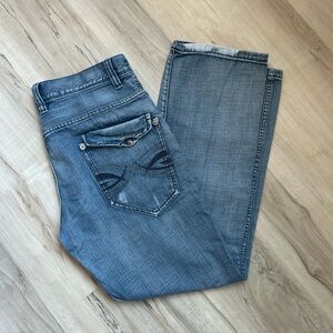 Y2K Stone washed vintage distressed straight leg jeans